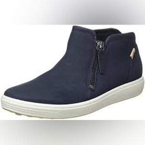 ECCO soft 7 low zip booties black leather size‎ 40